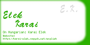 elek karai business card